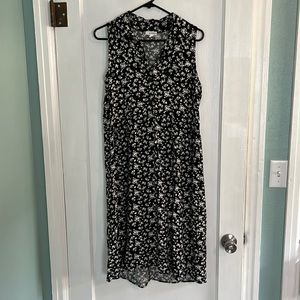 Black and white floral dress.